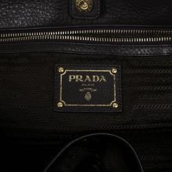 Pre Owned Prada Grey Pebbled Leather Vitello Daino Tote