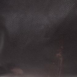 Pre Owned Prada Grey Pebbled Leather Vitello Daino Tote