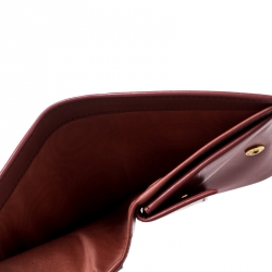 Pre Owned Prada Peach Saffiano Metal Leather Bifold Wallet