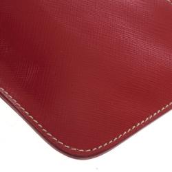 Pre Owned Prada Red Logo Stamp Travel Purse