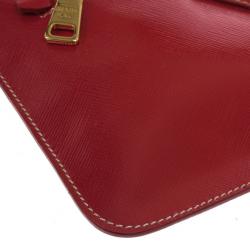 Pre Owned Prada Red Logo Stamp Travel Purse