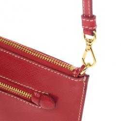 Pre Owned Prada Red Logo Stamp Travel Purse