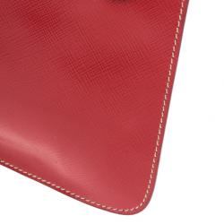 Pre Owned Prada Red Logo Stamp Travel Purse