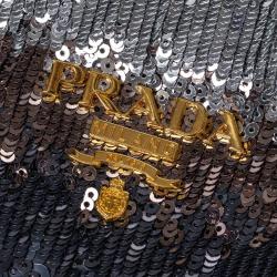 Pre Owned Prada Black Sequined Tote Bag