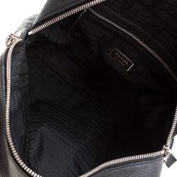 Pre Owned Prada Black Leather Bauletto Bag