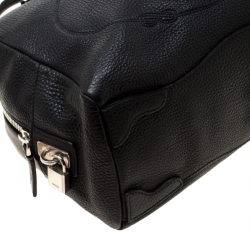 Pre Owned Prada Black Leather Bauletto Bag