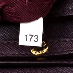 Pre Owned Prada Burgundy Quilted Nylon Pushlock Crossbody Bag