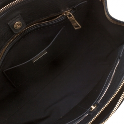 Pre Owned Prada Beige/Black Leather Double Zip Convertible Tote