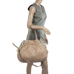 Pre Owned Prada Nappa Antique Snakeskin Hobo