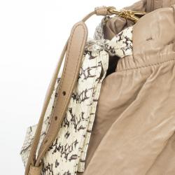 Pre Owned Prada Nappa Antique Snakeskin Hobo