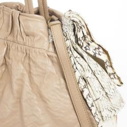 Pre Owned Prada Nappa Antique Snakeskin Hobo