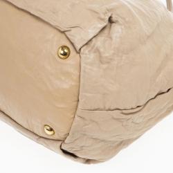 Pre Owned Prada Nappa Antique Snakeskin Hobo