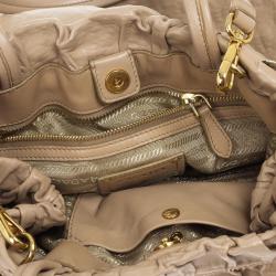 Pre Owned Prada Nappa Antique Snakeskin Hobo