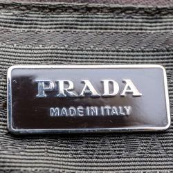 Pre Owned Prada White/Brown Perforated Leather Shoulder Bag