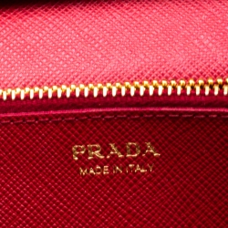 Pre Owned Prada Red Saffiano Cross Body Convertible Clutch