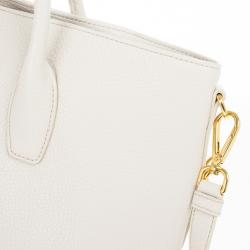 Pre Owned Prada Talco Vitello Daino Leather Shopping Tote Bag