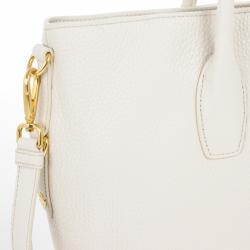 Pre Owned Prada Talco Vitello Daino Leather Shopping Tote Bag