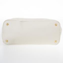 Pre Owned Prada Talco Vitello Daino Leather Shopping Tote Bag