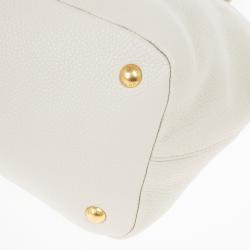 Pre Owned Prada Talco Vitello Daino Leather Shopping Tote Bag