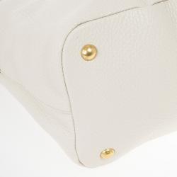 Pre Owned Prada Talco Vitello Daino Leather Shopping Tote Bag