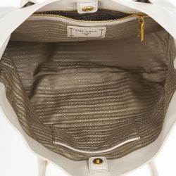 Pre Owned Prada Talco Vitello Daino Leather Shopping Tote Bag