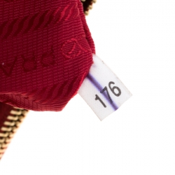 Pre Owned Prada Red Saffiano Lux Leather  Medium Double Zip Tote