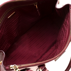 Pre Owned Prada Red Saffiano Lux Leather Large Double Zip Tote