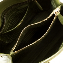 Pre Owned Prada Green Saffiano Lux Leather Parabole Tote