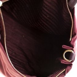Pre Owned Prada Burgundy Nylon Pocket Zip Tote