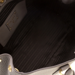 Pre Owned Prada Grey Vitello Daino Leather Shopper Tote