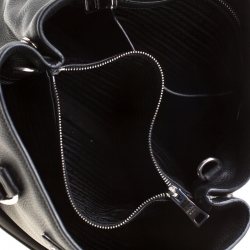 Pre Owned Prada Black Leather Medium Tote Bag