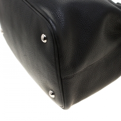 Pre Owned Prada Black Leather Medium Tote Bag