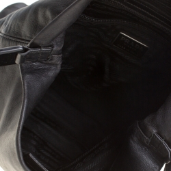 Pre Owned Prada Black Leather Hobo