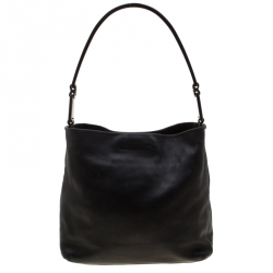Pre Owned Prada Black Leather Hobo