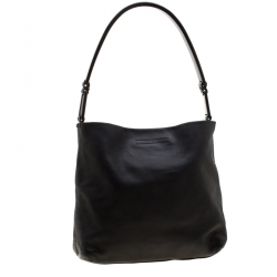 Pre Owned Prada Black Leather Hobo