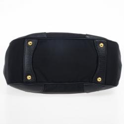 Pre Owned Prada Black Tessuto Vitello Daino Tote