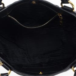 Pre Owned Prada Black Tessuto Vitello Daino Tote