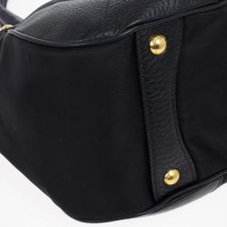 Pre Owned Prada Black Tessuto Vitello Daino Tote