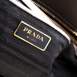 Pre Owned Prada Grey Saffiano Lux Leather Large Gardener's Tote