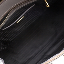 Pre Owned Prada Grey Saffiano Lux Leather Large Gardener's Tote