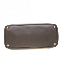 Pre Owned Prada Grey Saffiano Lux Leather Large Gardener's Tote