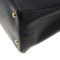 Pre Owned Prada Black Saffiano Lux Leather Gardener's Tote