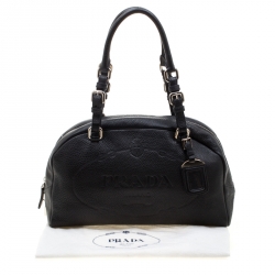 Pre Owned Prada Black Leather Satchel