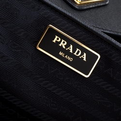Pre Owned Prada Black Nylon And Saffiano Leather Tote