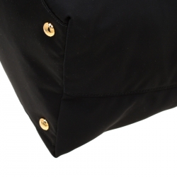 Pre Owned Prada Black Nylon And Saffiano Leather Tote