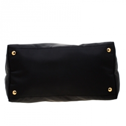 Pre Owned Prada Black Nylon And Saffiano Leather Tote