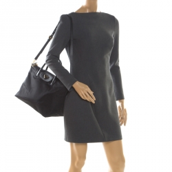 Pre Owned Prada Black Nylon And Saffiano Leather Tote