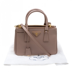 Pre Owned Prada Blush Pink Saffiano Lux Leather Mini Double Zip Top Handle Bag