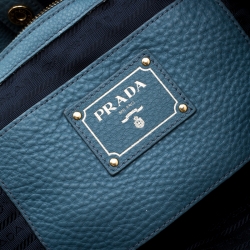 Pre Owned Prada Pale Blue Leather Vitello Daino Tote