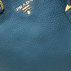 Pre Owned Prada Pale Blue Leather Vitello Daino Tote